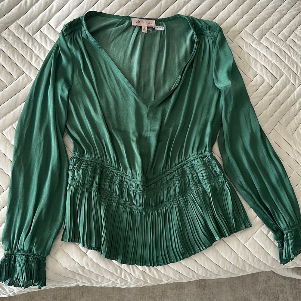 Philosophy Satin Emerald Top